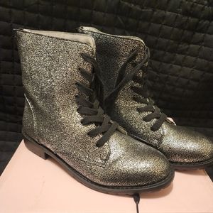 Size 7.5 metallic combat style boots.